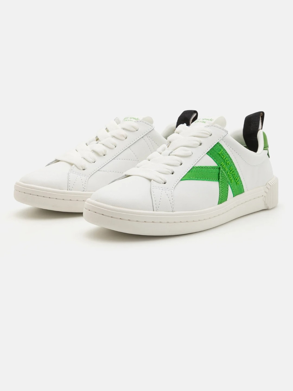 Kate Spade Kids White & Green Low-Top Sneakers
